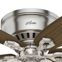 42 inch Builder Brushed Nickel Low Profile Ceiling Fan with LED Light Kit and Pull Chain