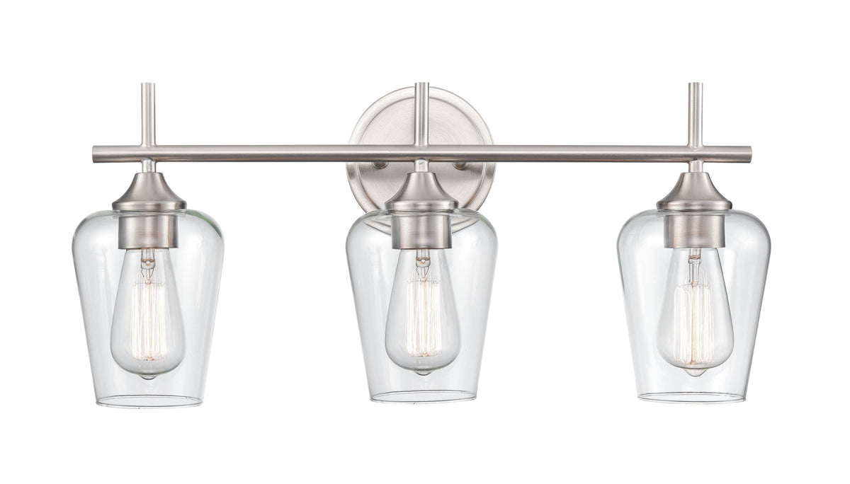 22'' Ashford Brushed Nickel 3 Light Bath Vanity