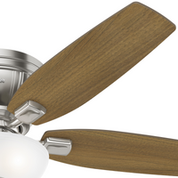 52 inch Kenbridge Brushed Nickel Low Profile Ceiling Fan with LED Light Kit and Pull Chain