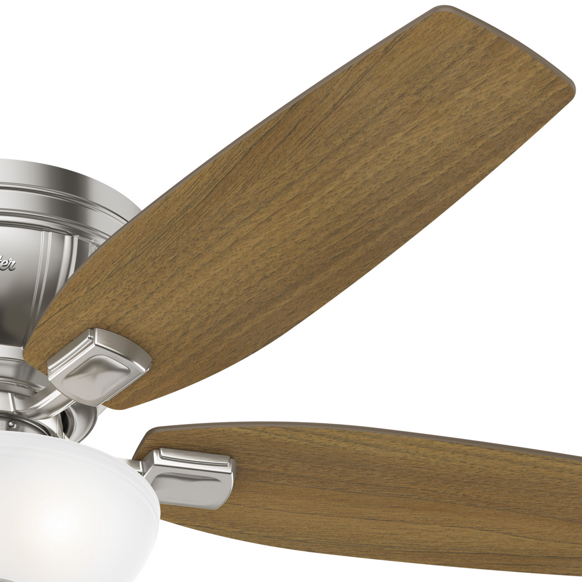52 inch Kenbridge Brushed Nickel Low Profile Ceiling Fan with LED Light Kit and Pull Chain