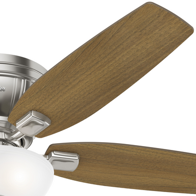 52 inch Kenbridge Brushed Nickel Low Profile Ceiling Fan with LED Light Kit and Pull Chain
