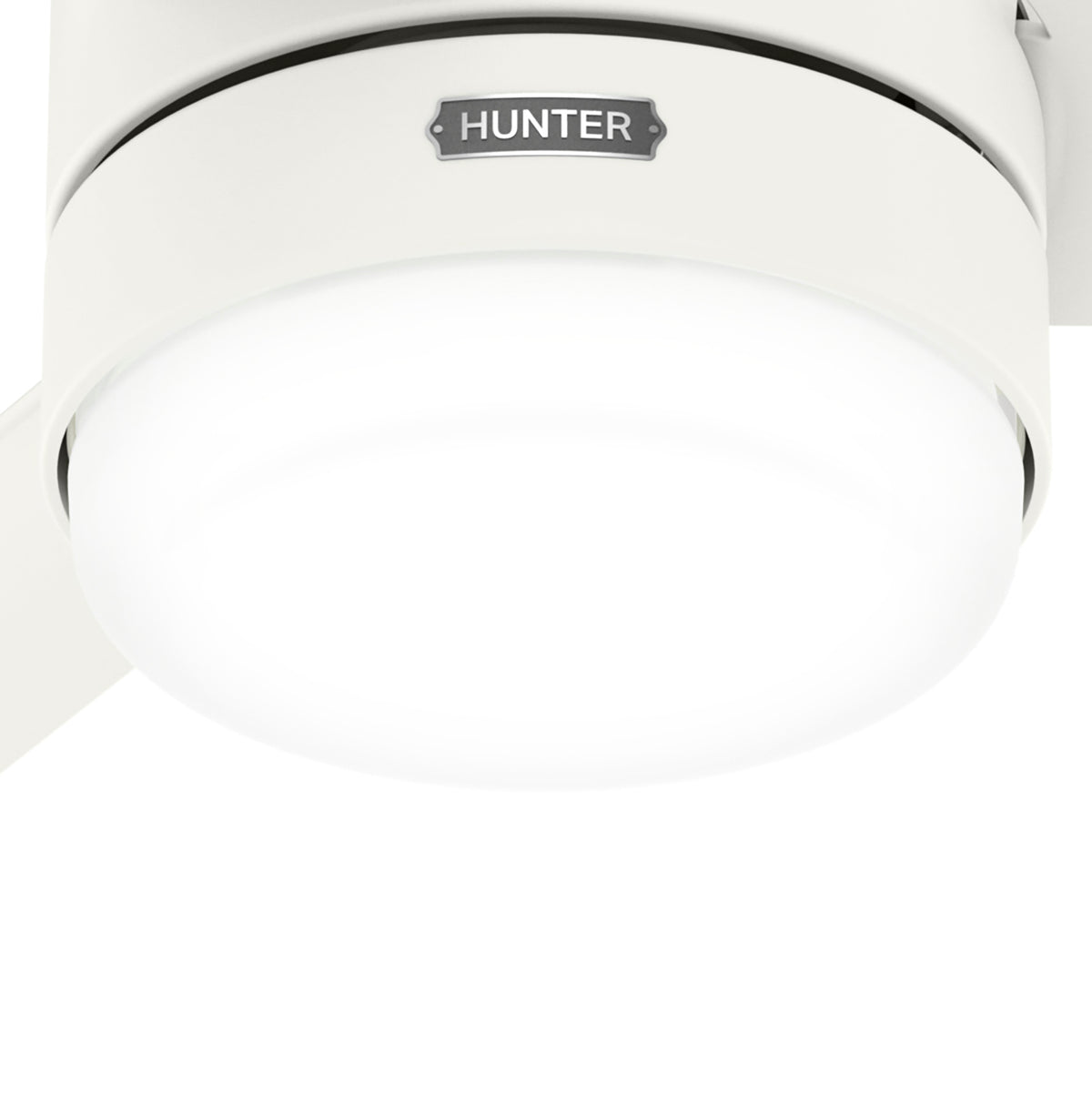 44 inch Gilmour Matte White Damp Rated Ceiling Fan with LED Light Kit and Handheld Remote