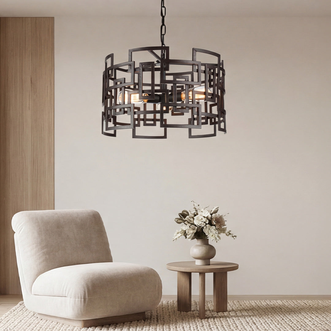 Litani 3 Light Brown Chandelier