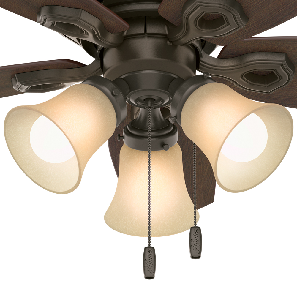 42 inch Builder New Bronze Low Profile Ceiling Fan with LED Light Kit and Pull Chain