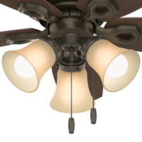 42 inch Builder New Bronze Low Profile Ceiling Fan with LED Light Kit and Pull Chain