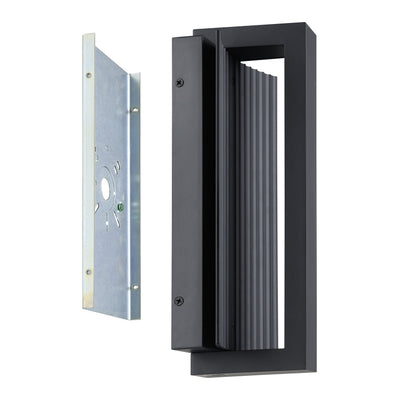 Jubilee 12-inch Matte Black 5CCT LED Exterior Wall Sconce