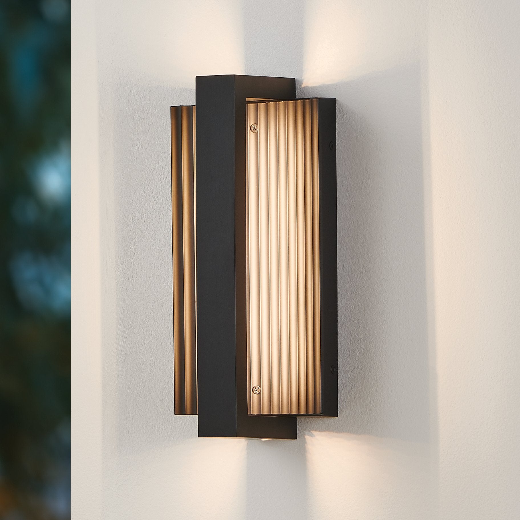 Jubilee 12-inch Matte Black 5CCT LED Exterior Wall Sconce