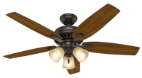 52 inch Newsome Premier Bronze Ceiling Fan with LED Light Kit and Pull Chain