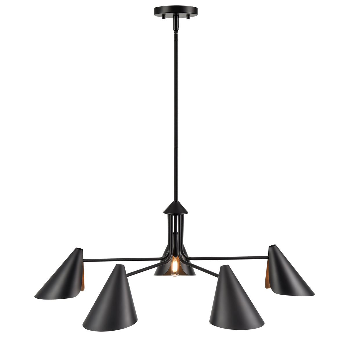 10.75'' Warhol Matte Black 5 Light Chandelier