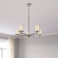 23'' Huderson Brushed Nickel 5 Light Chandelier