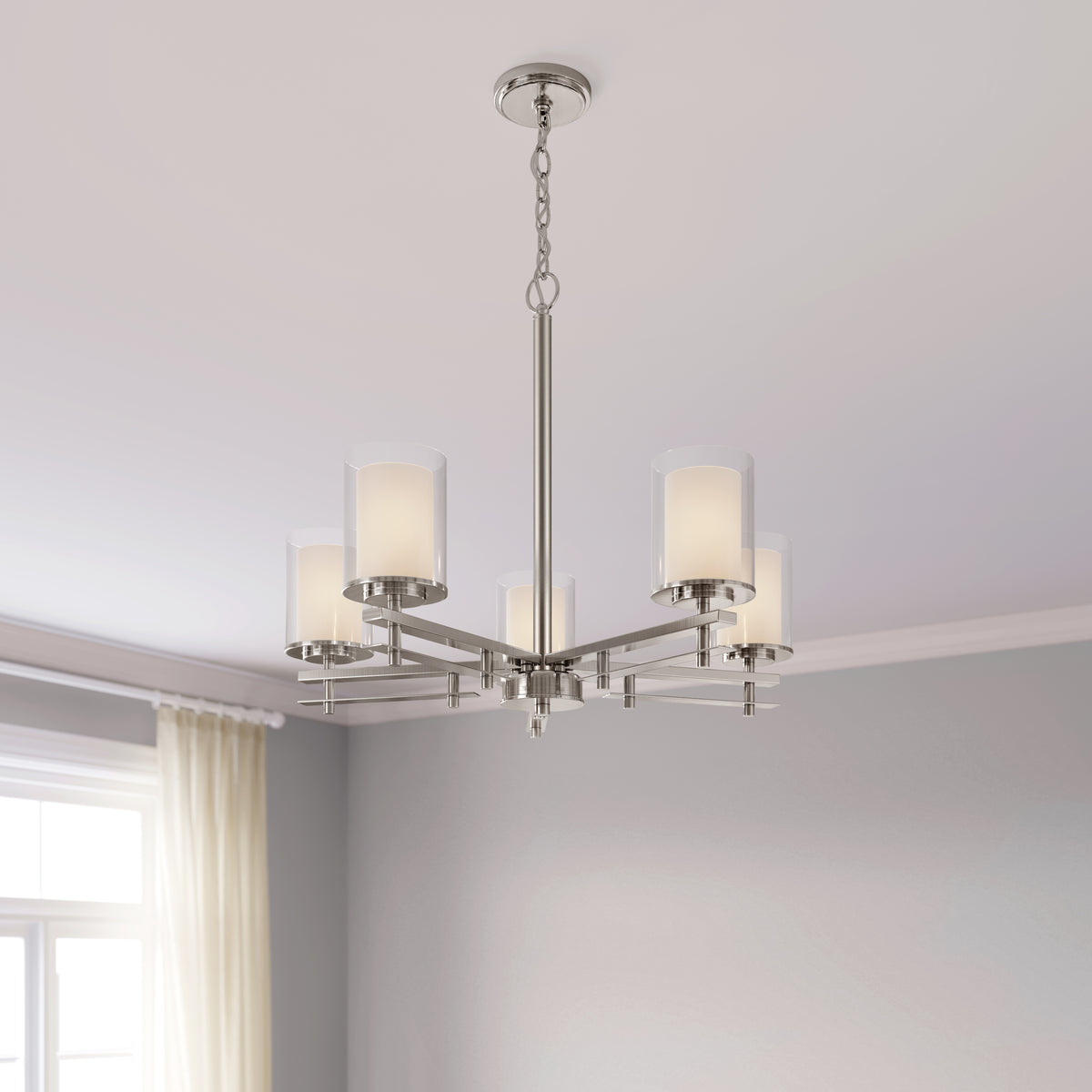 23'' Huderson Brushed Nickel 5 Light Chandelier