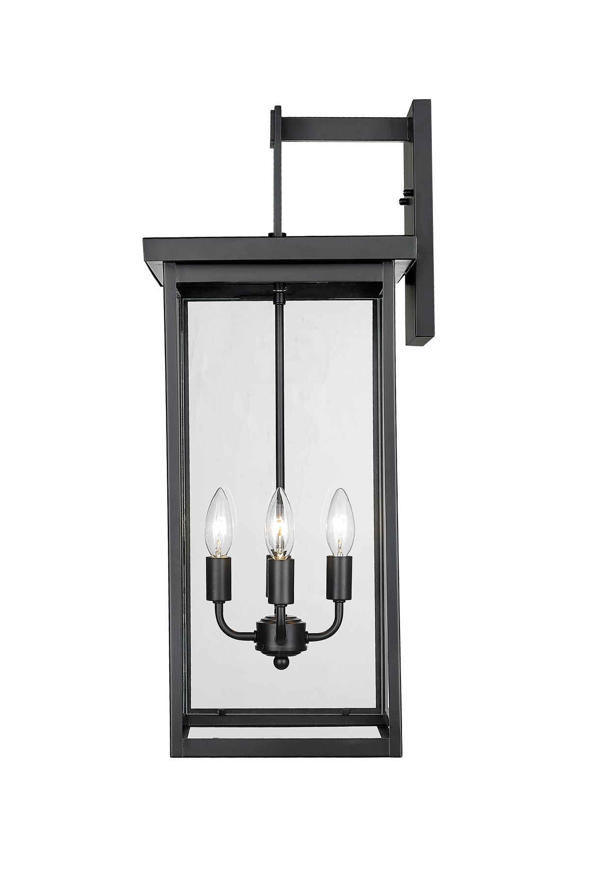 27-inch Barkeley Powder Coated Black 4-Light Outdoor Wall Sconce with Clear Glass