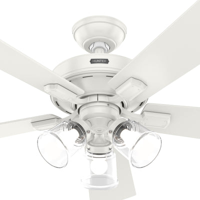 52 inch Crestfield Fresh White Ceiling Fan with LED Light Kit and Handheld Remote