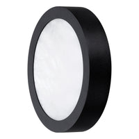 Argyle 8-inch Textured Black and Natural Alabaster 5CCT LED Flush Mount