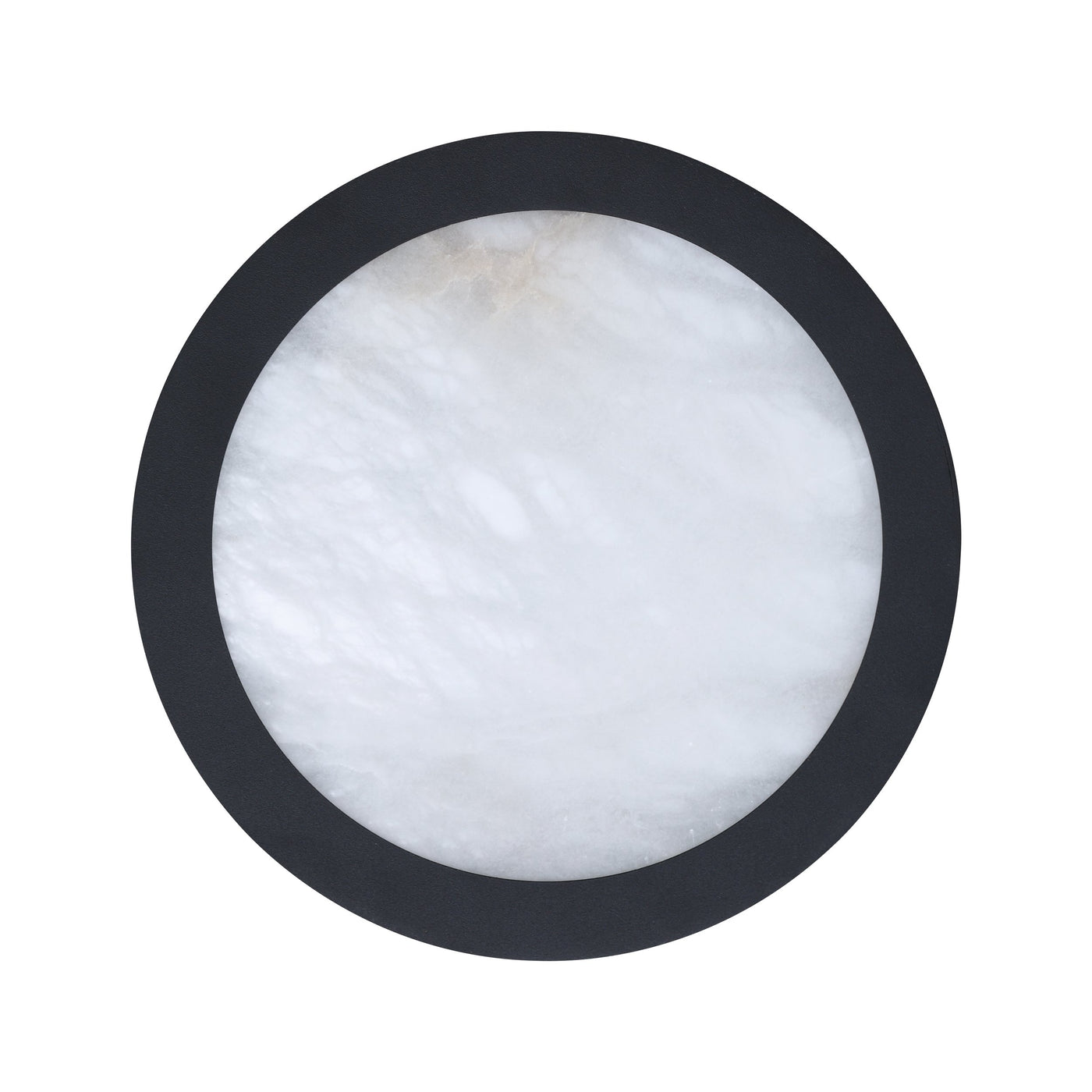 Argyle 8-inch Textured Black and Natural Alabaster 5CCT LED Flush Mount