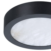 Argyle 8-inch Textured Black and Natural Alabaster 5CCT LED Flush Mount