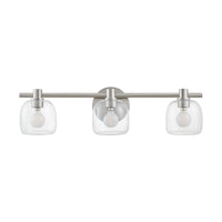 Valentina 24-inch 3-light Brushed Nickel Vanity Light with Clear Glass Shades