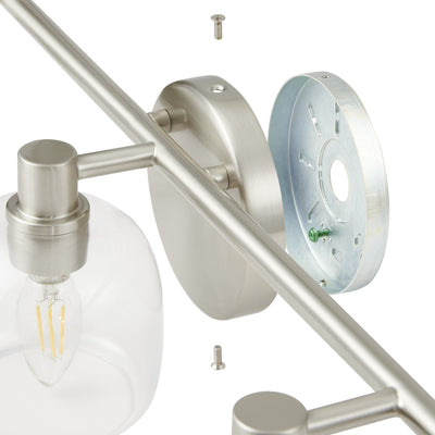 Valentina 24-inch 3-light Brushed Nickel Vanity Light with Clear Glass Shades