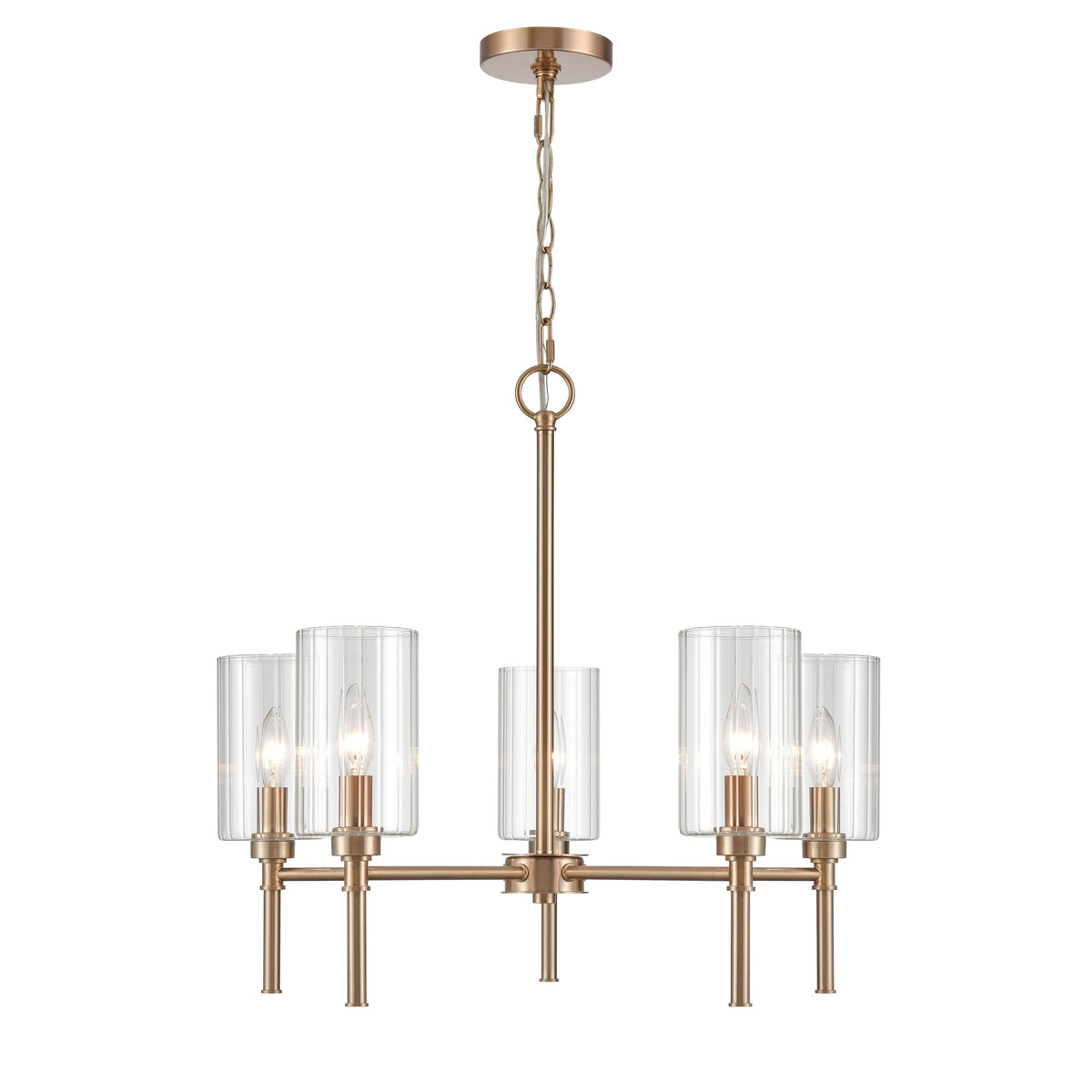 22.25'' Chastine Modern Gold 5 Light Chandelier