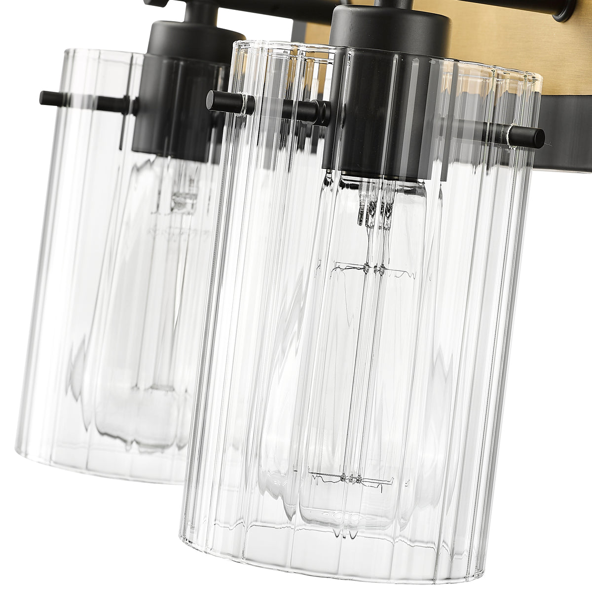 13'' Gasol Matte Black/Vintage Brass 2 Light Bath Vanity