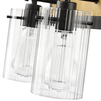 13'' Gasol Matte Black/Vintage Brass 2 Light Bath Vanity