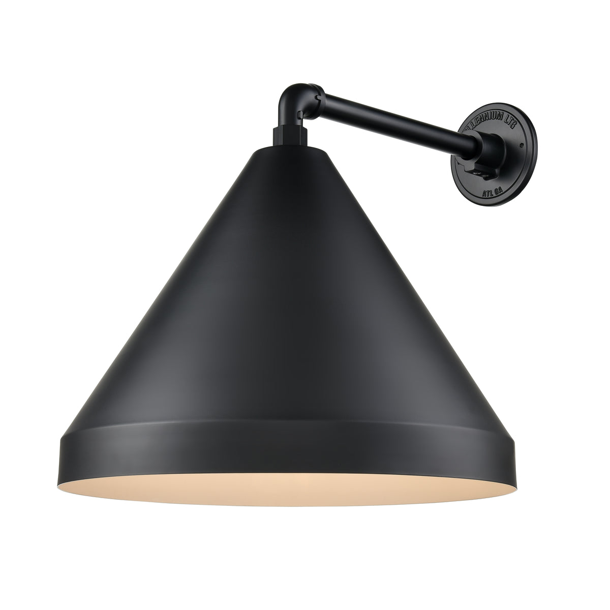 17'' Satin Black Aluminum R Series Cone Shade
