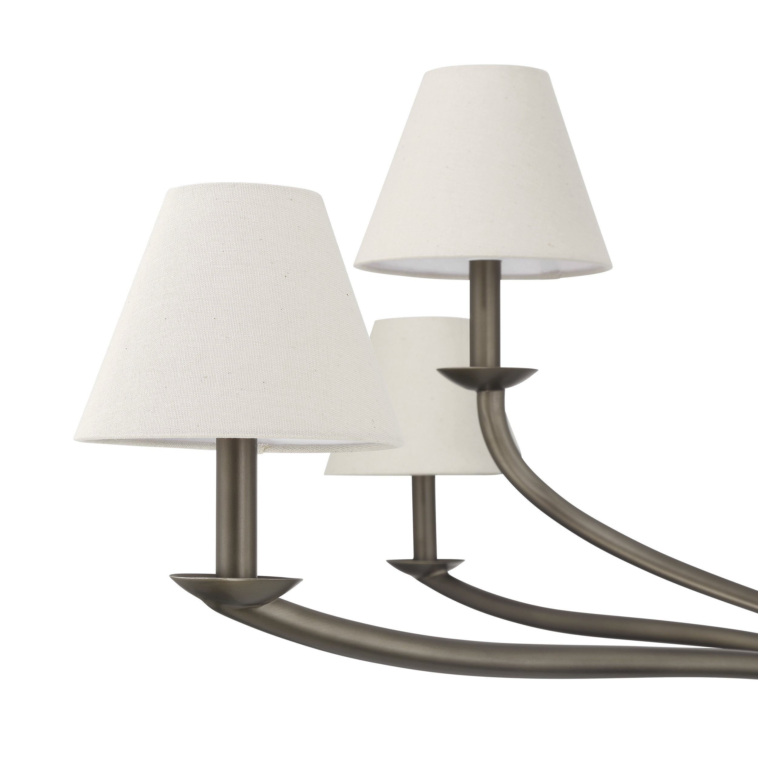 Bethany 52-inch 8-light Forged Bronze Chandelier with Natural Linen Shades