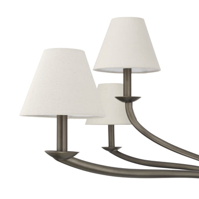 Bethany 52-inch 8-light Forged Bronze Chandelier with Natural Linen Shades