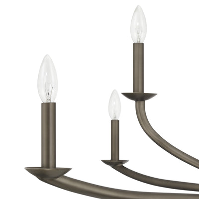 Bethany 52-inch 8-light Forged Bronze Chandelier with Natural Linen Shades