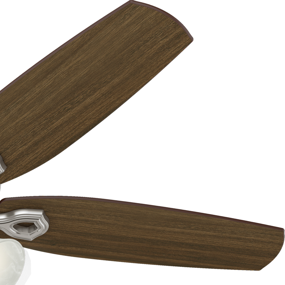 52 inch Builder Brushed Nickel Ceiling Fan with LED Light Kit and Pull Chain