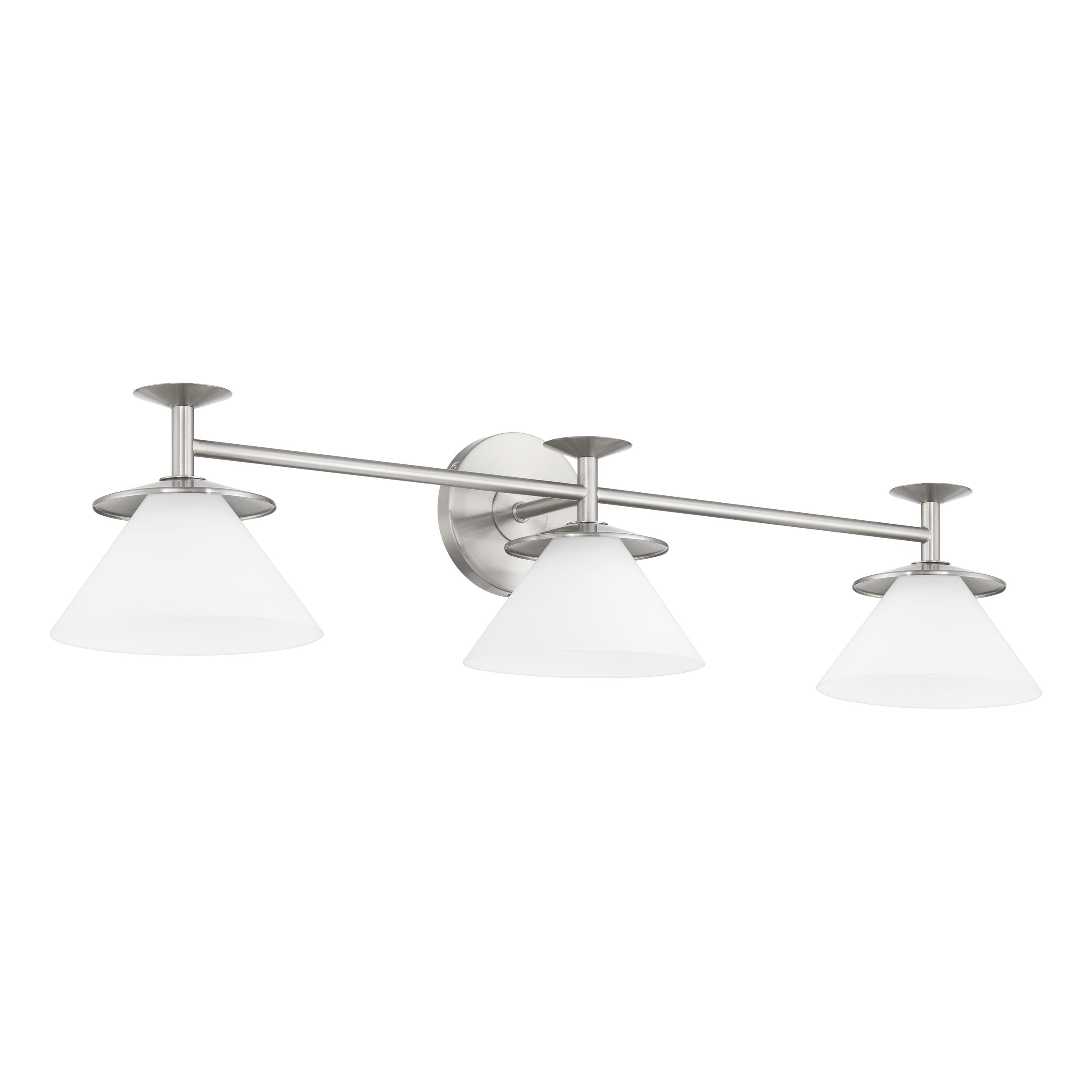 Tremolo 33-inch 3-light Brushed Nickel and Polished Nickel Vanity Light with Etched Opal Glass