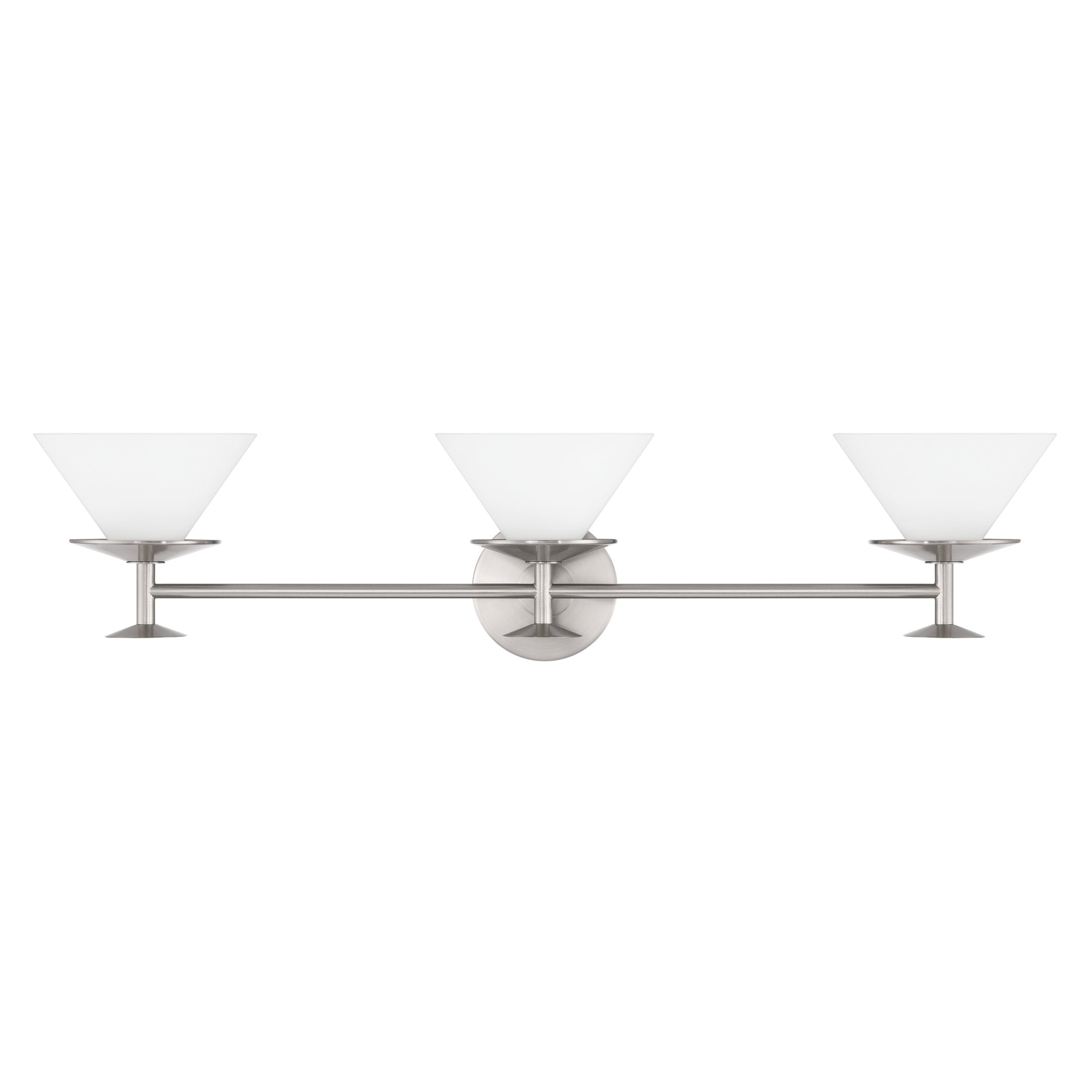 Tremolo 33-inch 3-light Brushed Nickel and Polished Nickel Vanity Light with Etched Opal Glass