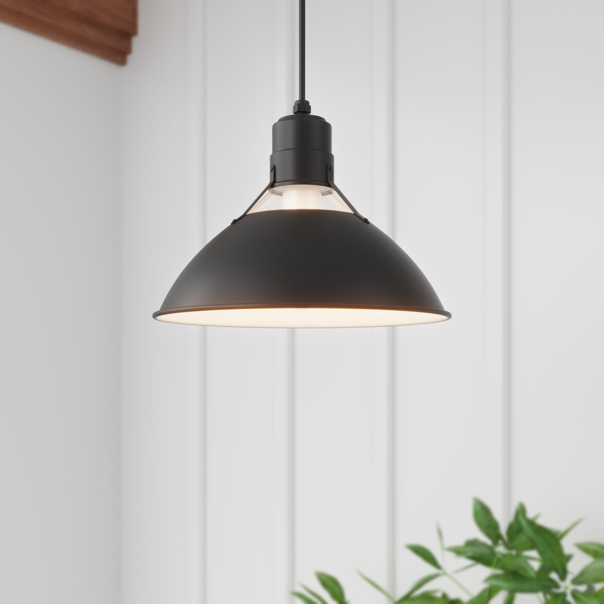 9.75'' R Series Satin Black 1 Light Pendant