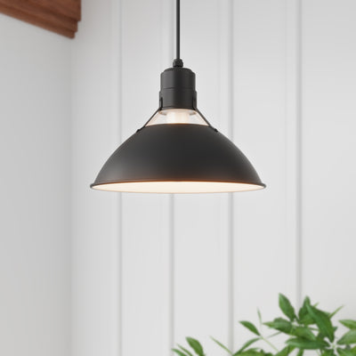 9.75'' R Series Satin Black 1 Light Pendant