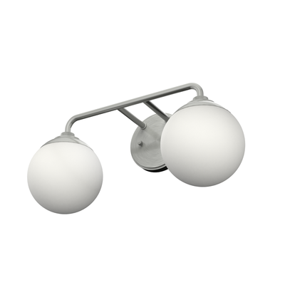 Hepburn 18-inch 2-light Brushed Nickel Vanity Light with Cased White Glass