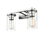 14-inch Verlana Chrome 2-Light Clear Glass Bathroom Vanity Light