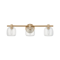 Valentina 24-inch 3-light Champagne Gold Vanity Light with Clear Glass Shades