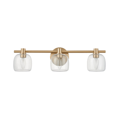 Valentina 24-inch 3-light Champagne Gold Vanity Light with Clear Glass Shades