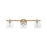 Valentina 24-inch 3-light Champagne Gold Vanity Light with Clear Glass Shades