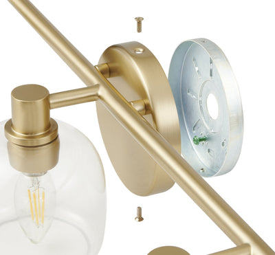 Valentina 24-inch 3-light Champagne Gold Vanity Light with Clear Glass Shades