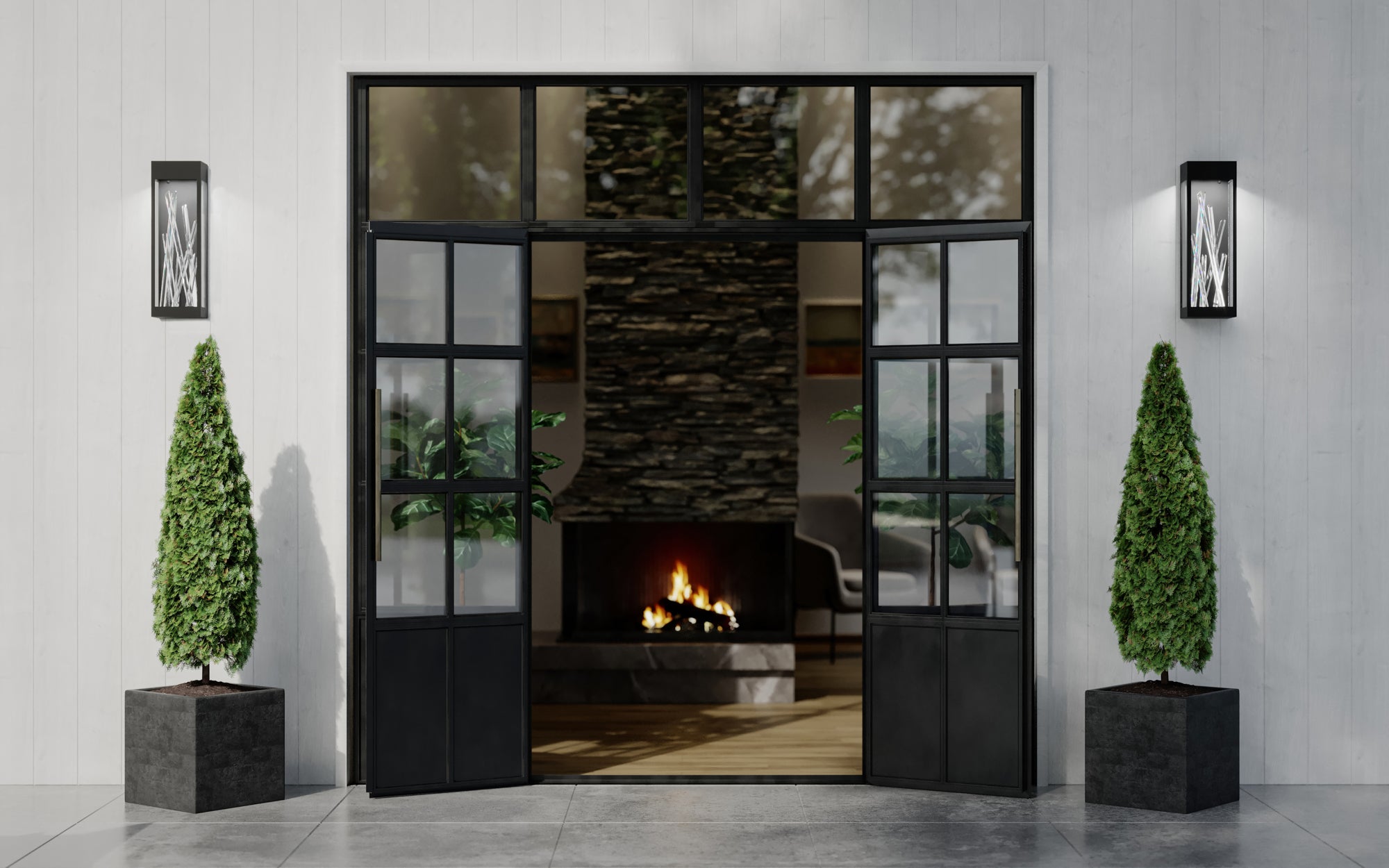 8'' Arpione Esterno 1 Light Matte Black (fluorocarbon) Outdoor Wall Sconce