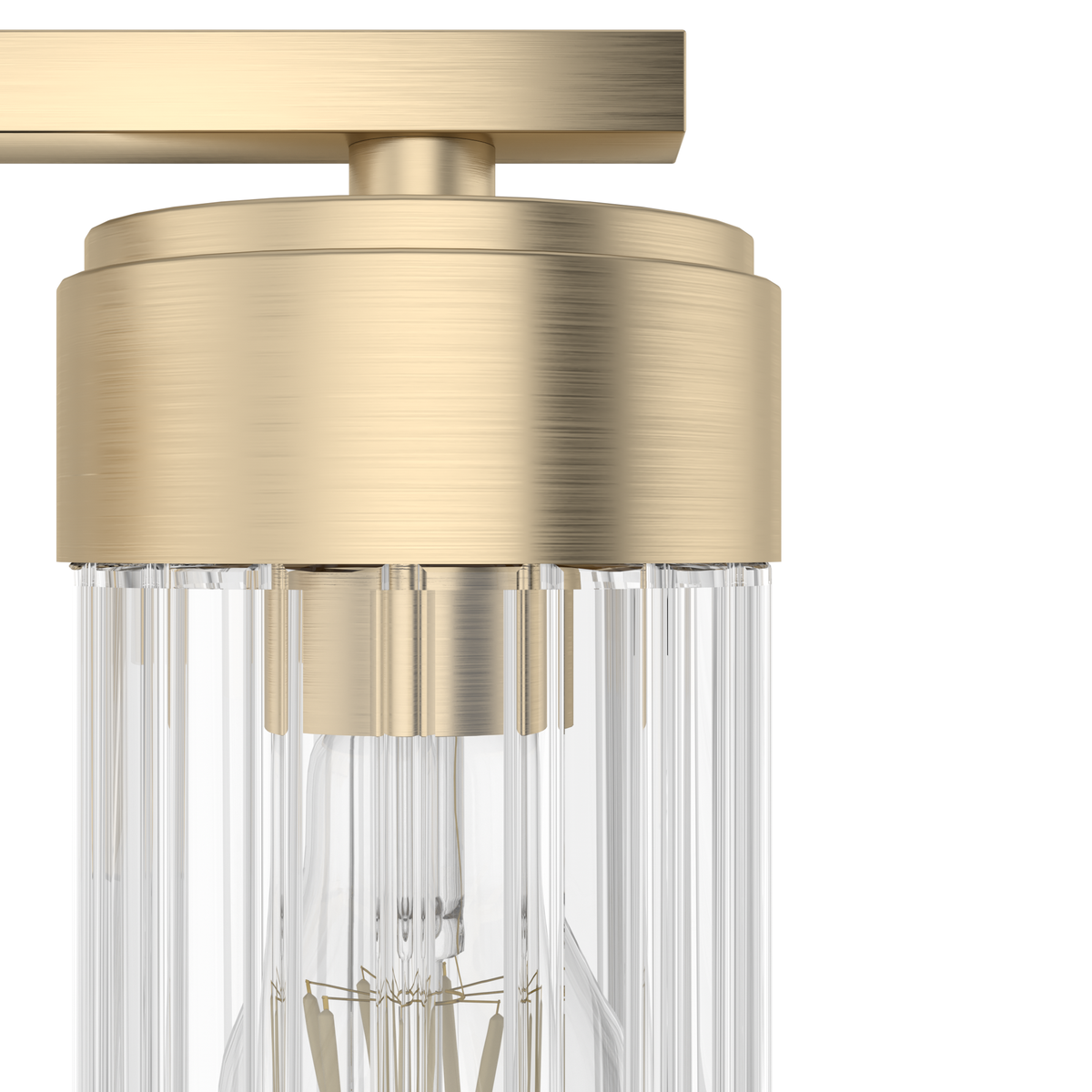 Gatz 31.5-inch 4-light Alturas Gold Vanity Light with Clear Fluted Glass
