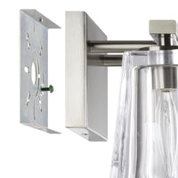 Valentin 15-inch 2-light Brushed Nickel Vanity Light with Clear Pressed Glass Shades