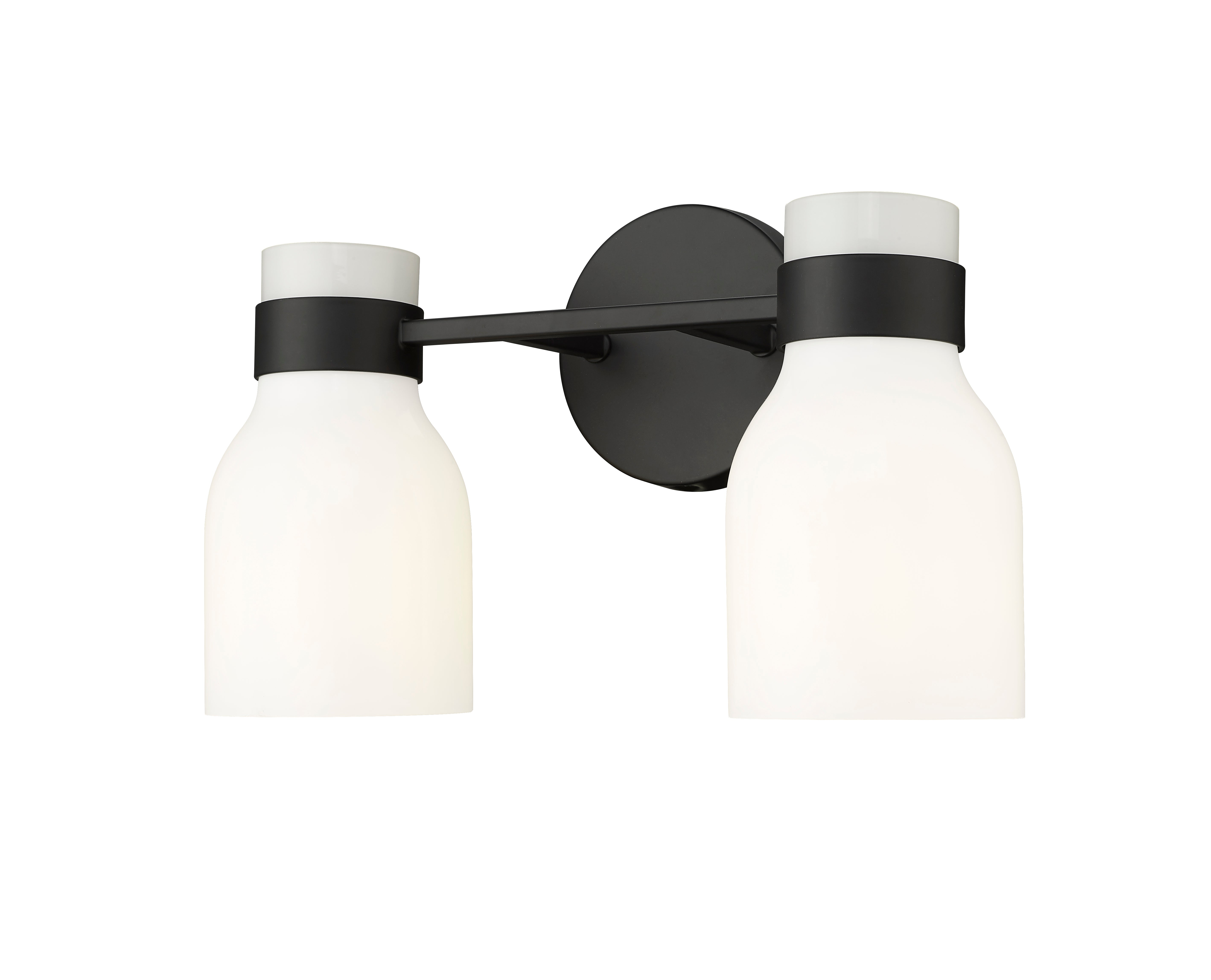 14'' Corella Matte Black 2 Light Bath Vanity