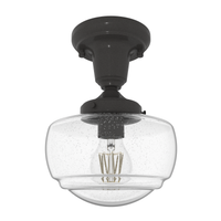 Saddle Creek 7.5-inch 1-light Noble Bronze Schoolhouse Pendant with Seeded Glass