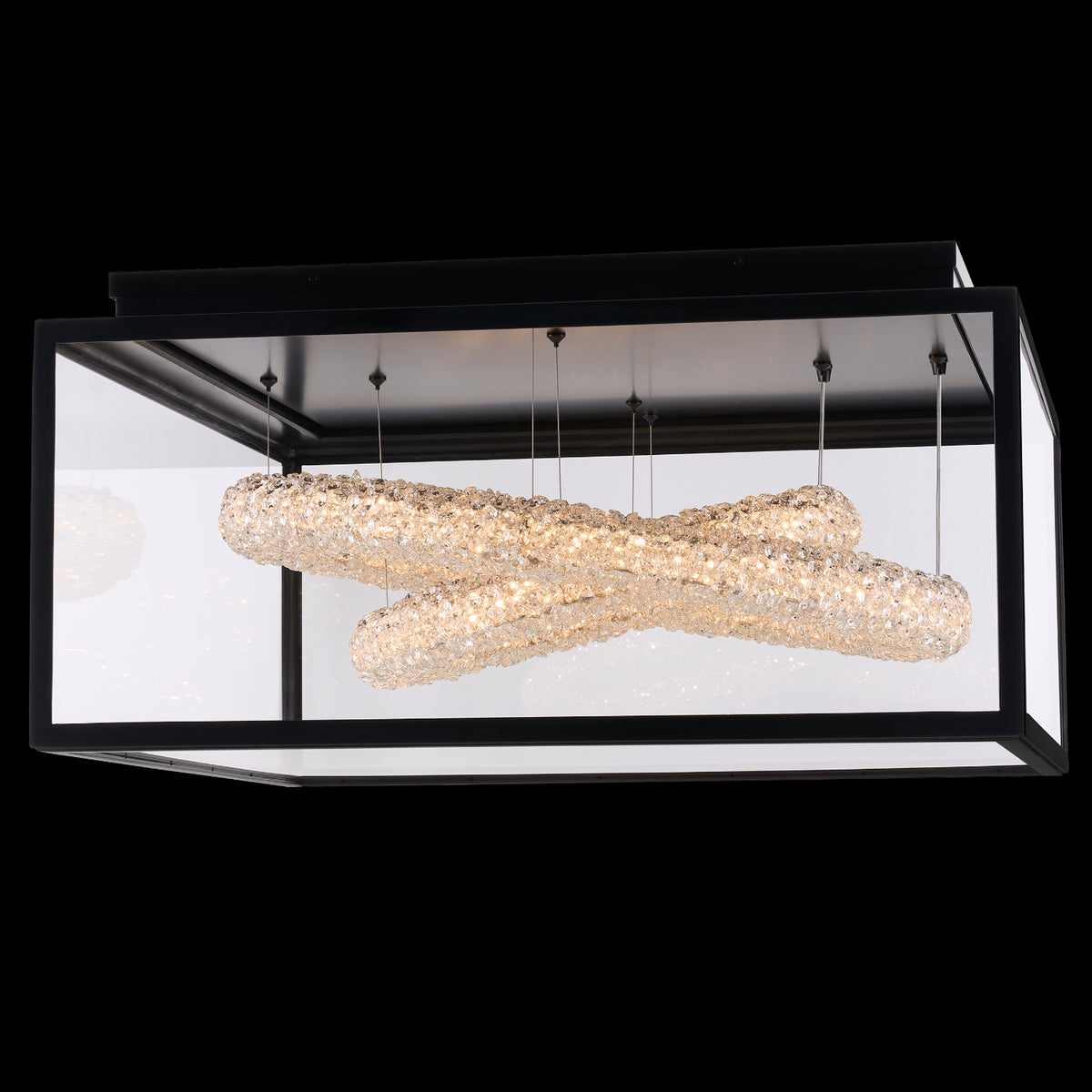 16'' Lina 2 Light Matte Black (fluorocarbon) Outdoor Flush Mount