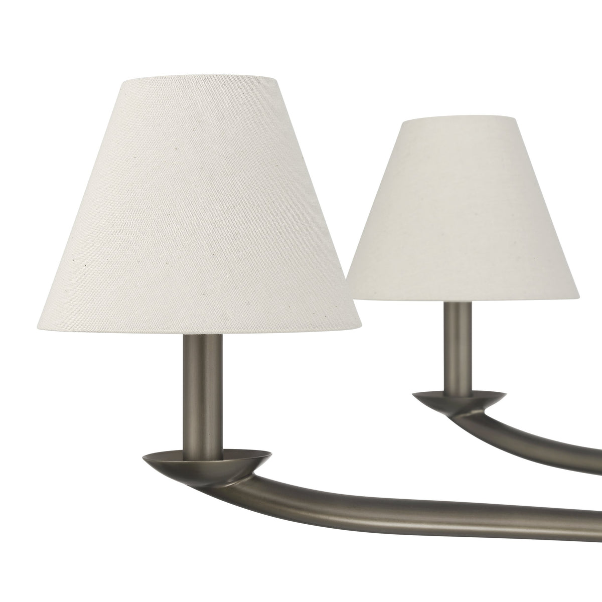 Bethany 42-inch 6-light Forged Bronze Chandelier with Natural Linen Shades