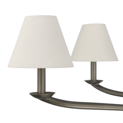 Bethany 42-inch 6-light Forged Bronze Chandelier with Natural Linen Shades