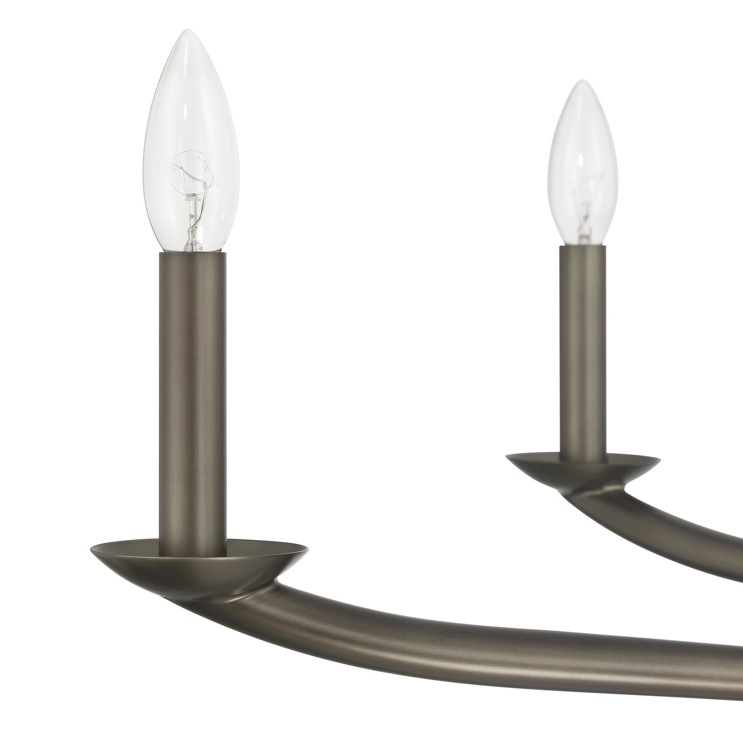 Bethany 42-inch 6-light Forged Bronze Chandelier with Natural Linen Shades