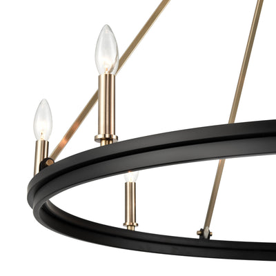 28'' Carruth Matte Black/Modern Gold 8 Light Chandelier